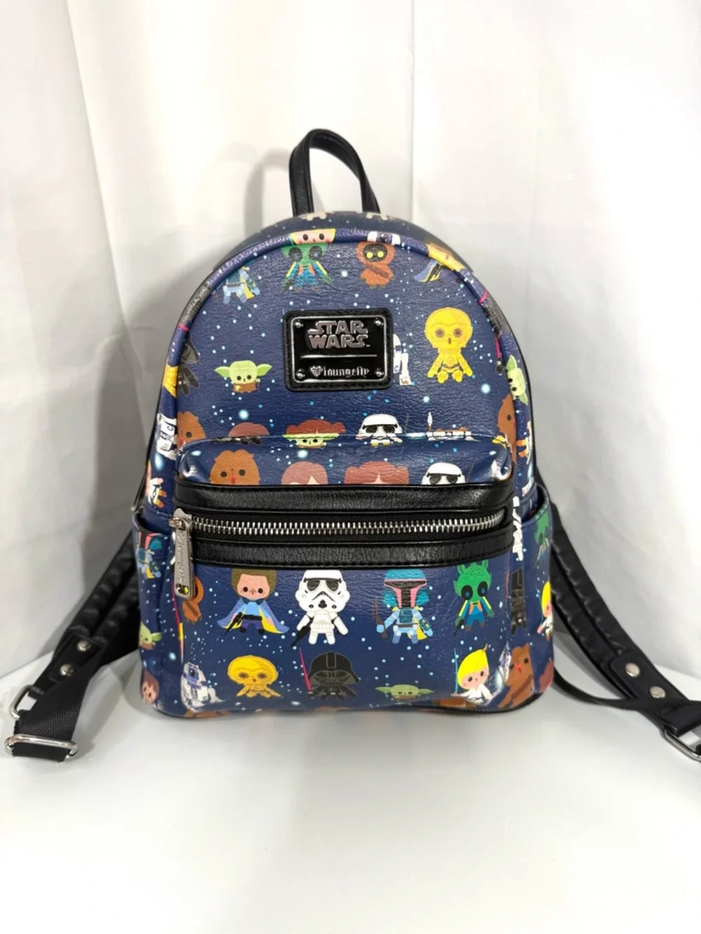 Loungefly Star Wars Mini Backpack Chibi Characters Print Disney Bag‎